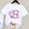 K Pop Demonjegere Barn Bomulls-t-skjorte Tegneserie Bokstav A-Z Kortermet T-skjorter Jenter Fritid Rund hals Topp Sommer Barneklær