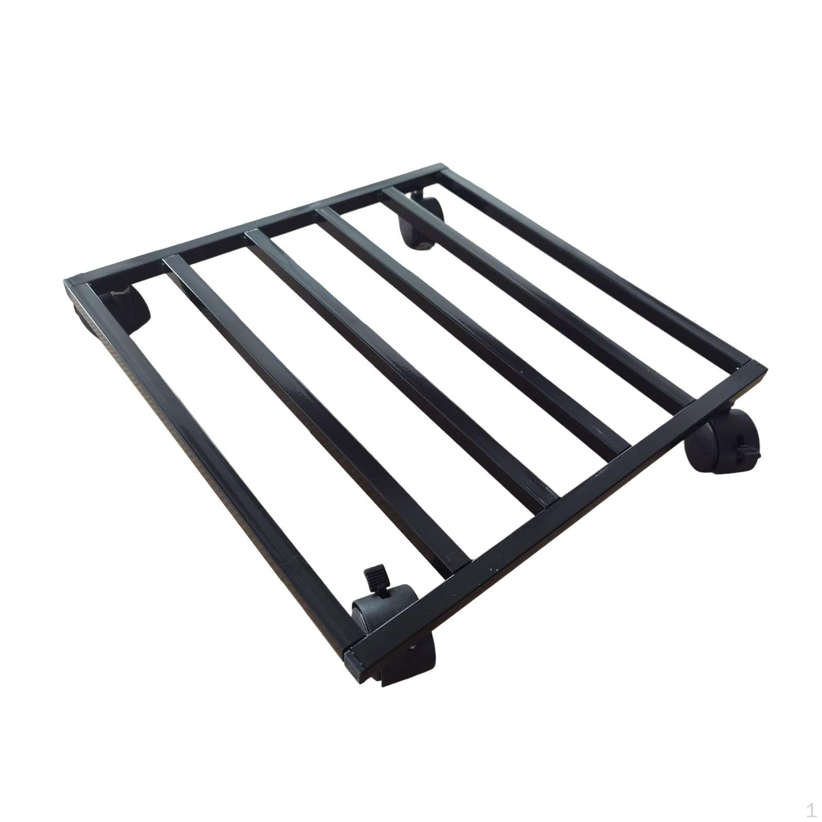 

Подставка для цветочных горшков на колесиках Подставка для растений Металлический поддон Передвижное основание на роликах для горшков с растениями для офиса чёрный