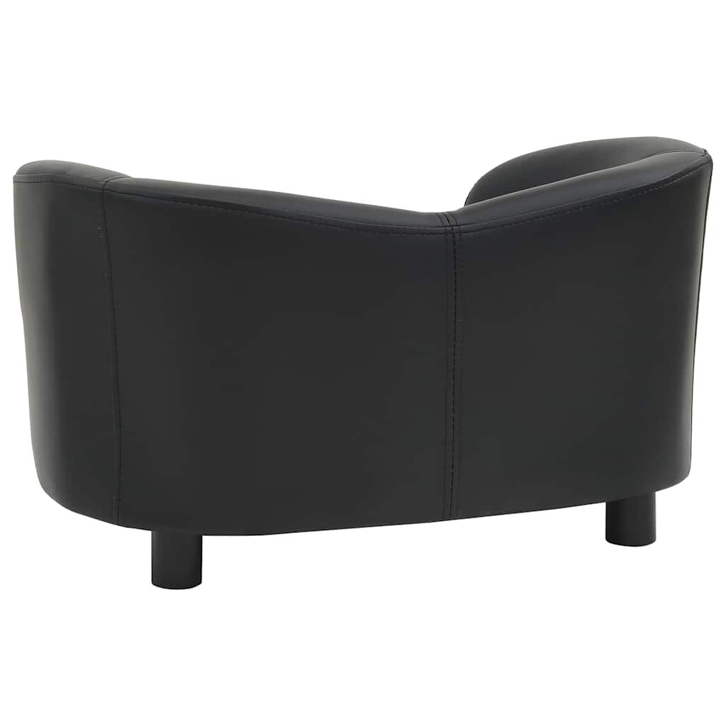 vidaXL Dog Sofa, Black, 67 x 41 x 39 cm, Faux Leather