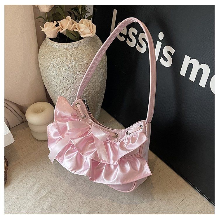 Banquet Graduati Ball Luxury Bow Pleated Large-capacity Handbag Clutch Bag Lipstick Wallet Phe Storage Bag Woman Bag Purse