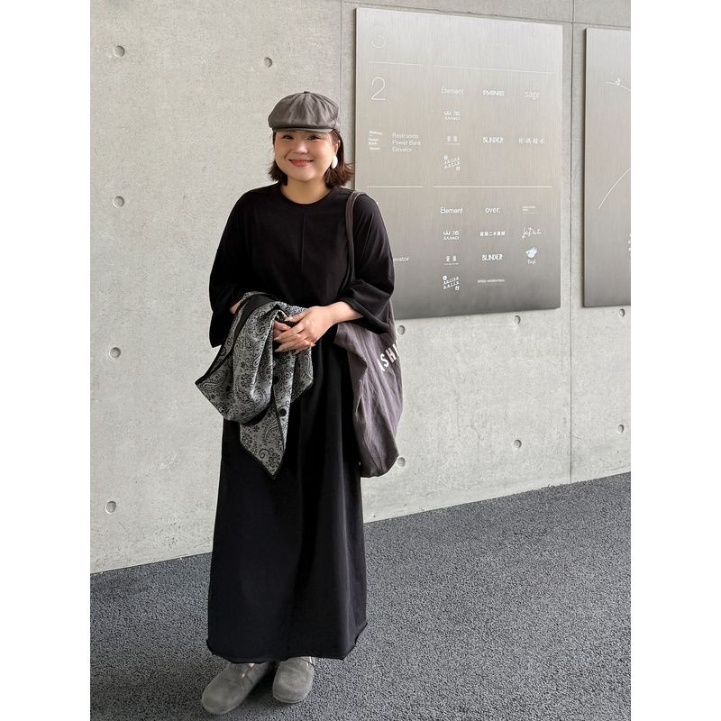 

Lazy Dress for Plus-Size Women, Seven-Quarter Sleeve Loose T-Shirt Dress, Muzi Ideal Plus-Size Women s Clothing, Spring/Summer 100kg Simple Long Dress Black 4XL