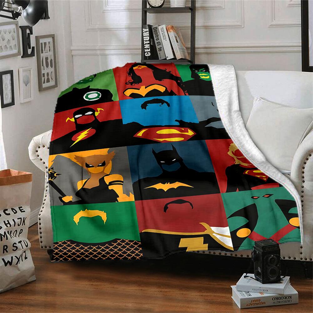 1pc Superhero Blanket Lightweight Flannel Throw For Sofa, Bed, Travel, Livingroom, Office, Couch, Chair, And Bed
