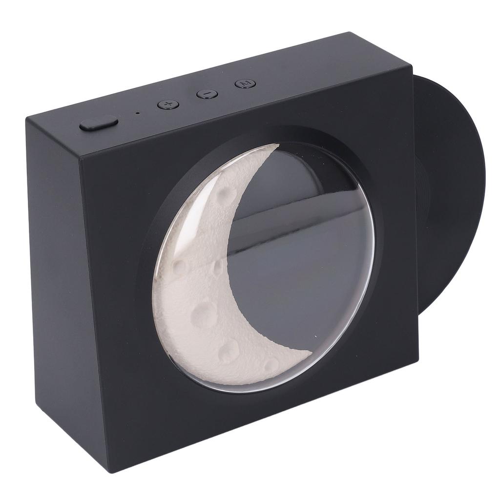 Retro BT Speaker Moon Alarm Clock Innovative Wireless Small Speaker for Home Office Moon Rock Black