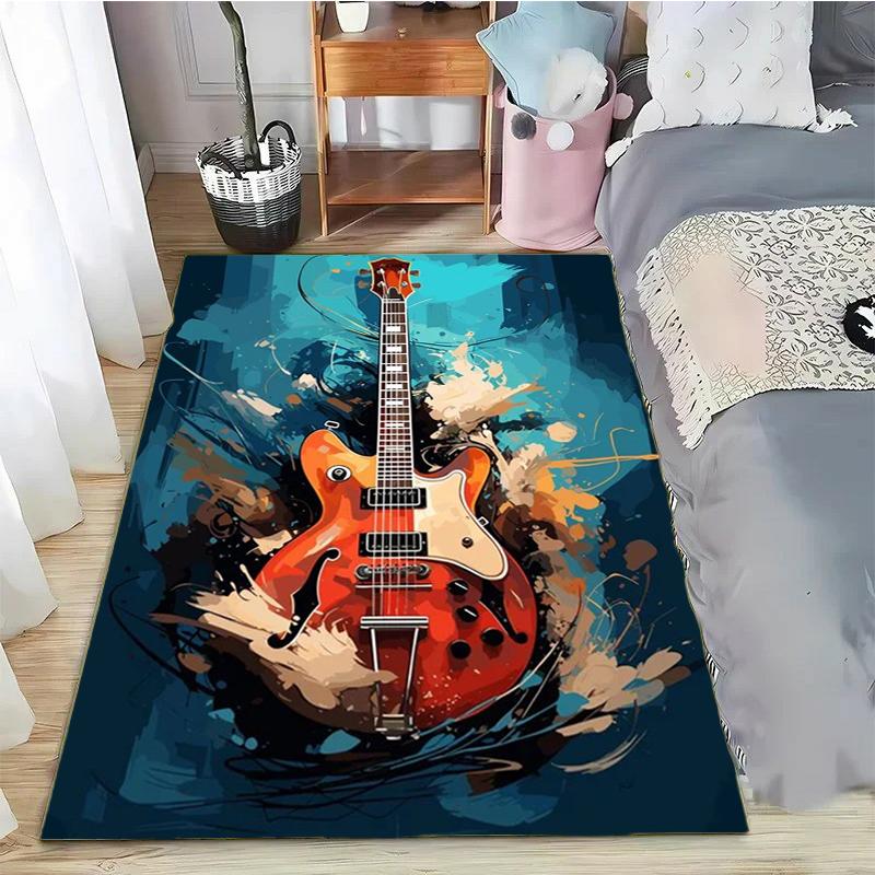 Abstract Art Musical Instruments Rug Print Floor Mat Carpet for Living Room Bedroom Large Soft Carpet Home Children's Room Mat