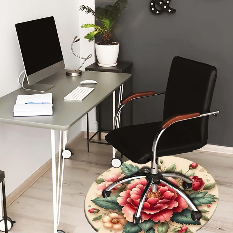 

1pc Carpet Chair Mats Vintage Floral Bouquet Illustration Perfect for Decorating Chairs, Polyester Carpet, for Living Room.YDT622 80cm by 80cm