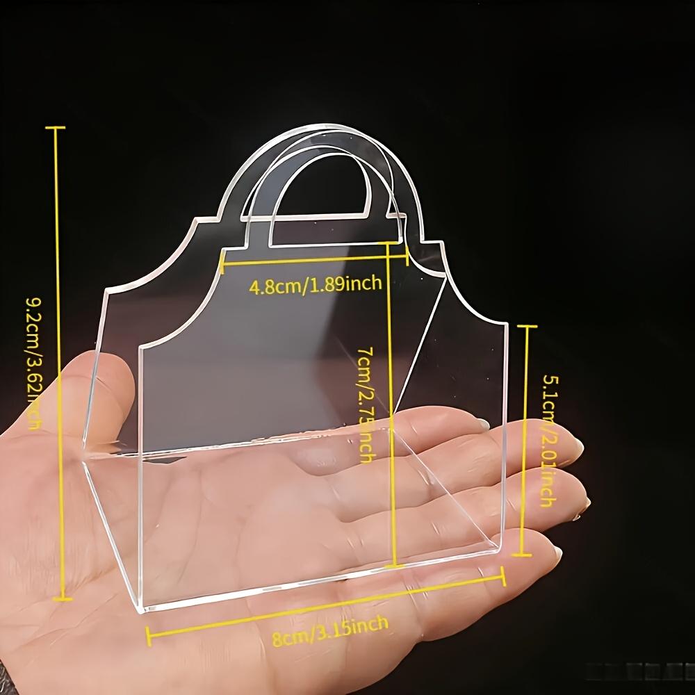 2 buc/cutie Cutie cadou transparentă pentru poșetă, Cutie de ambalare acrilică pentru suveniruri, Design creativ de mini poșetă, Cutii de bomboane pentru petrecere de nuntă