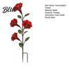 Bee Watering Station Red Flower Hummingbird Feeder with Ground Stake Metal Bird Feeder Yard Art Decoration for Outdoor Lawn Patio Feeding