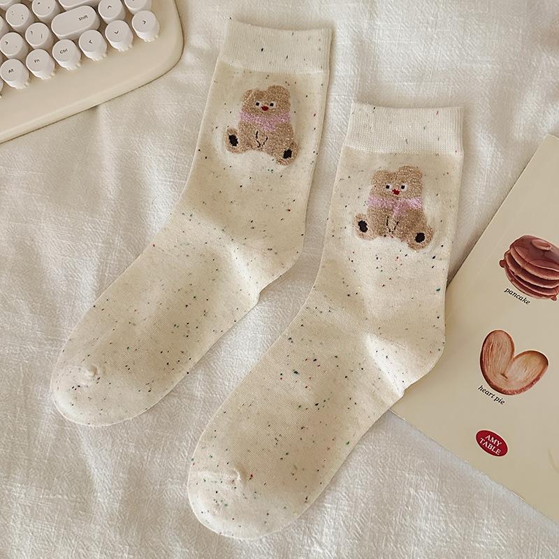 Socks Stacking Socks Pure Cotton Season Idea Yarn Cute Three-Dimensional Cartoon Cotton Medium Tube Socks Socks Industry