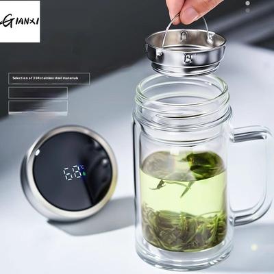 GIANXI 550ML Şeffaf Cam Bardaklar Taşınabilir Saplı Kahve Kupası Ev ve Mutfak İçecek Ürünleri Çay Fincanı Cam Eşya Espresso Fincanları