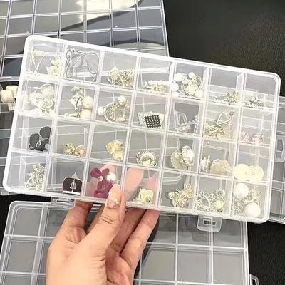 24 Slots Nail Decal Storage Box Nail Art Accessories Storage Box Removable Grid Nail Art  Jewelry Box Accessories