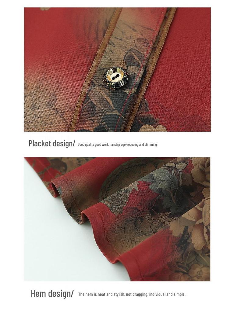 Grandma Style Spring/Summer 2025 Imitation Silk Cardigan for Middle-aged and Elderly Women