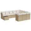 VidaXL Salon de jardin 11 pcs avec coussins beige résine tressée 3218258