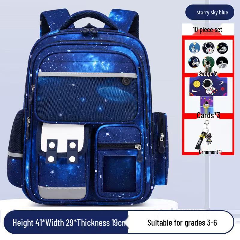 Fajny Plecak o Dużej Pojemności i Niskiej Wadze z Motywem Gwiaźdzystego Nieba dla Dzieci