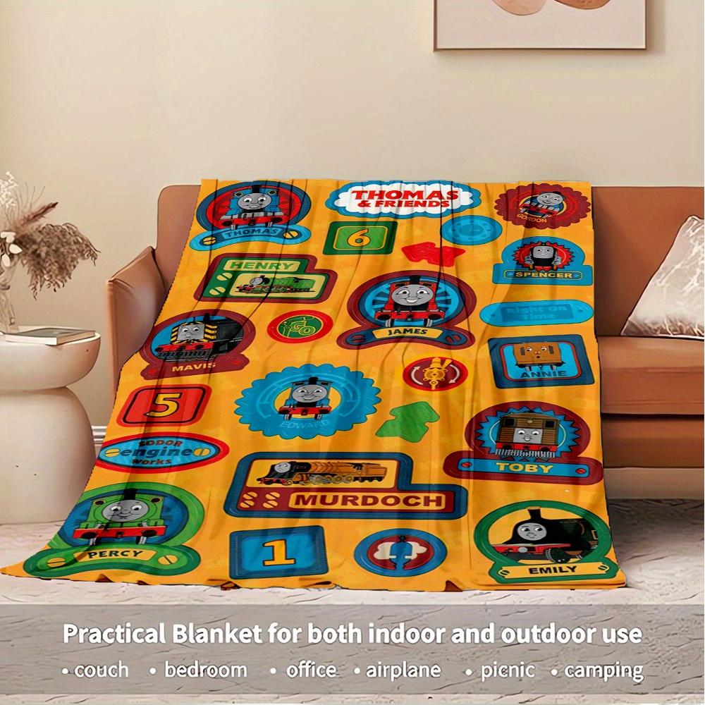 1 stuks Thomas, Friends, Treinen Bedrukt Flanellen Deken, Super Zacht Pluche Beddekking, Vier Seizoenen Dekbed voor Bank, Bed, Kantoor, 41