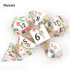 7 Pcs Silver Flower Metal Dice Solid Metal Polyhedral Dice Set Suitable for Role-Playing RPG Board Game Card Game