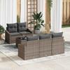 6 Piece Grey Poly Rattan Sofa Set with Cushions