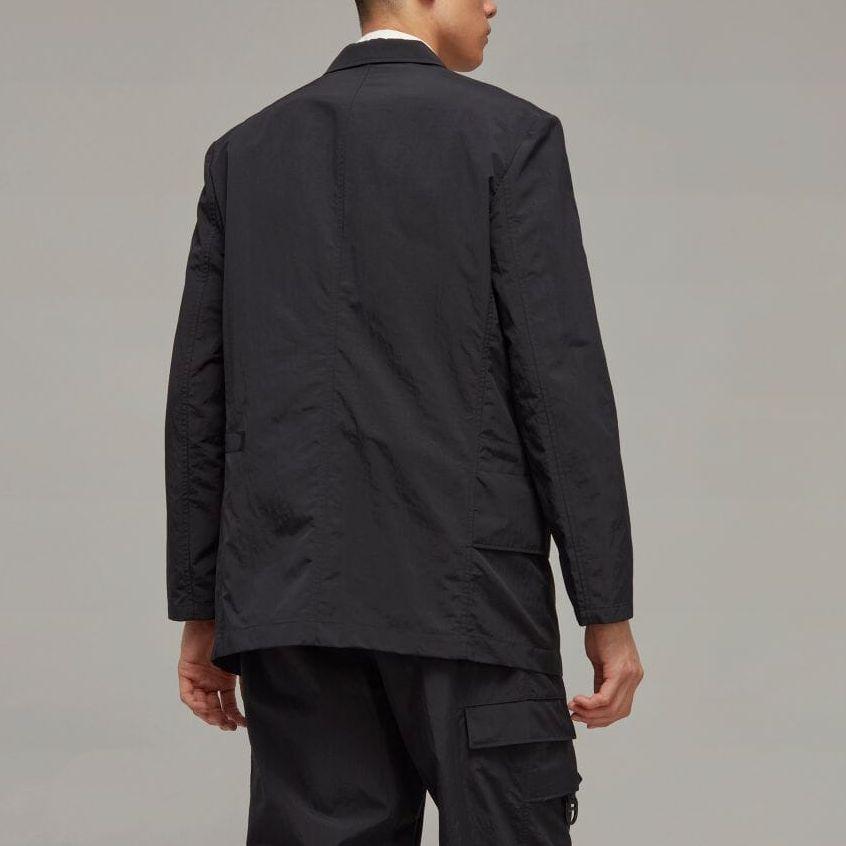 Y-3 Solid Color Pleated Design Nylon Suit Unisex Suit Black H63047