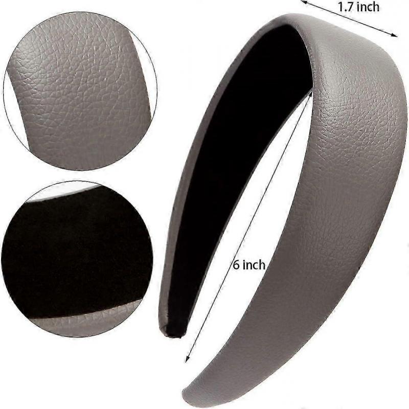 Fascia rigida in pelle da 1,7 pollici, fascia larga, fascia imbottita, fascia per capelli per donna