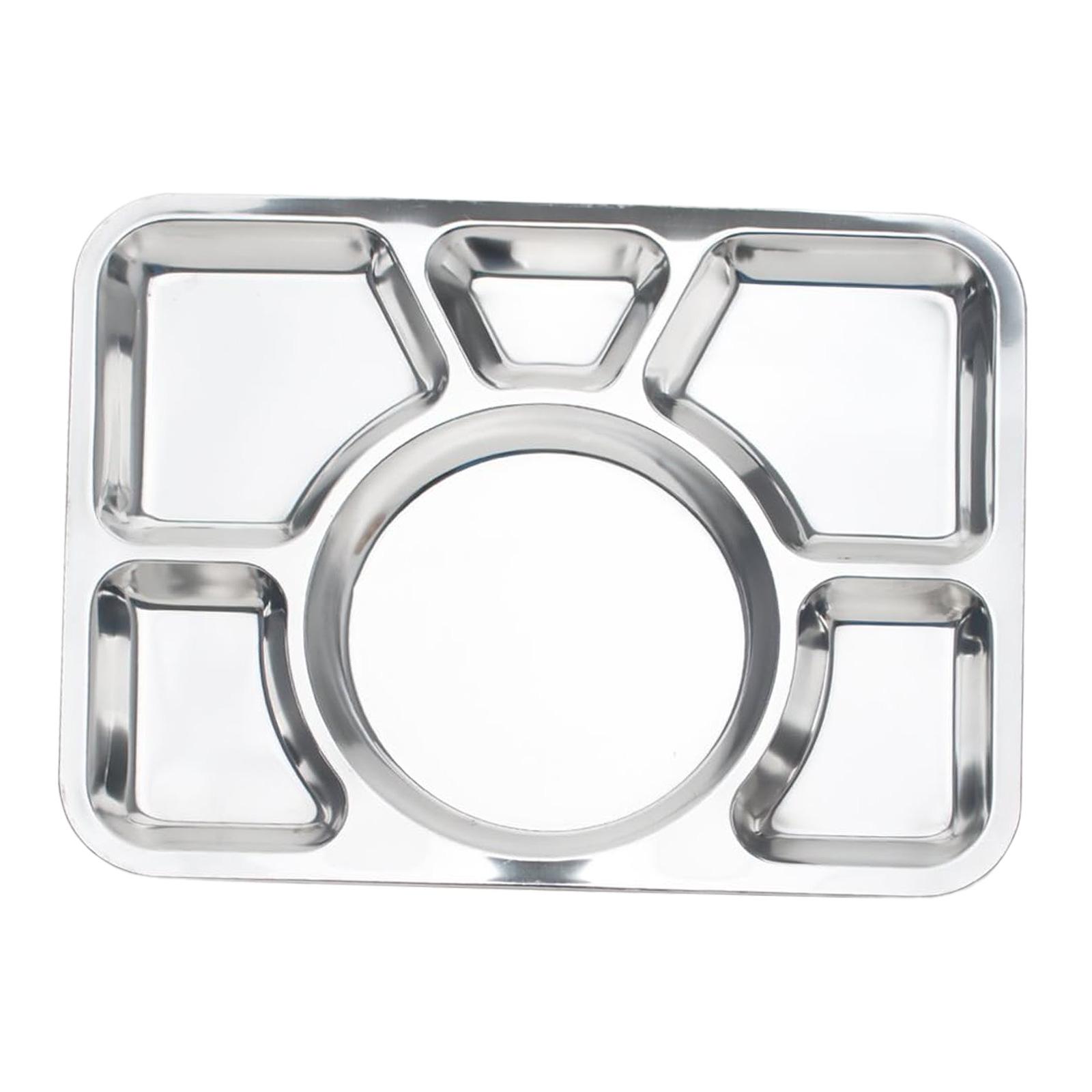 Divided Plate Partition Thali Portion Control Outdoor Serving Platter Lunch Food