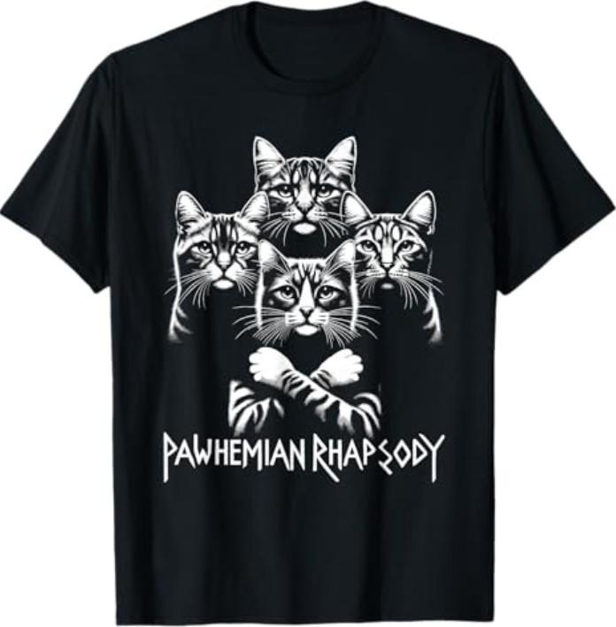 Retro Cat Rock Music Concert Band Meme Funny Cat T-Shirt S разноцветный
