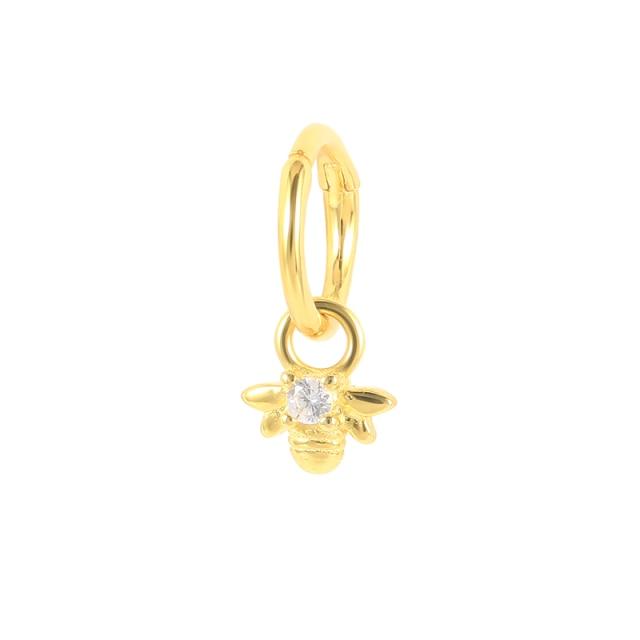 Piercing Aretes Earlobe Buckle 925 Sterling Silver White Zircon Cartilage Stud Earrings For Woman Girl Pendientes Mujer Jewerly