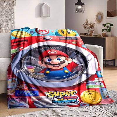 1 Manta de Franela Suave y Cálida de Mario, Manta Multiusos para Sofá, Sillón, Oficina, Cama, Camping, Viaje