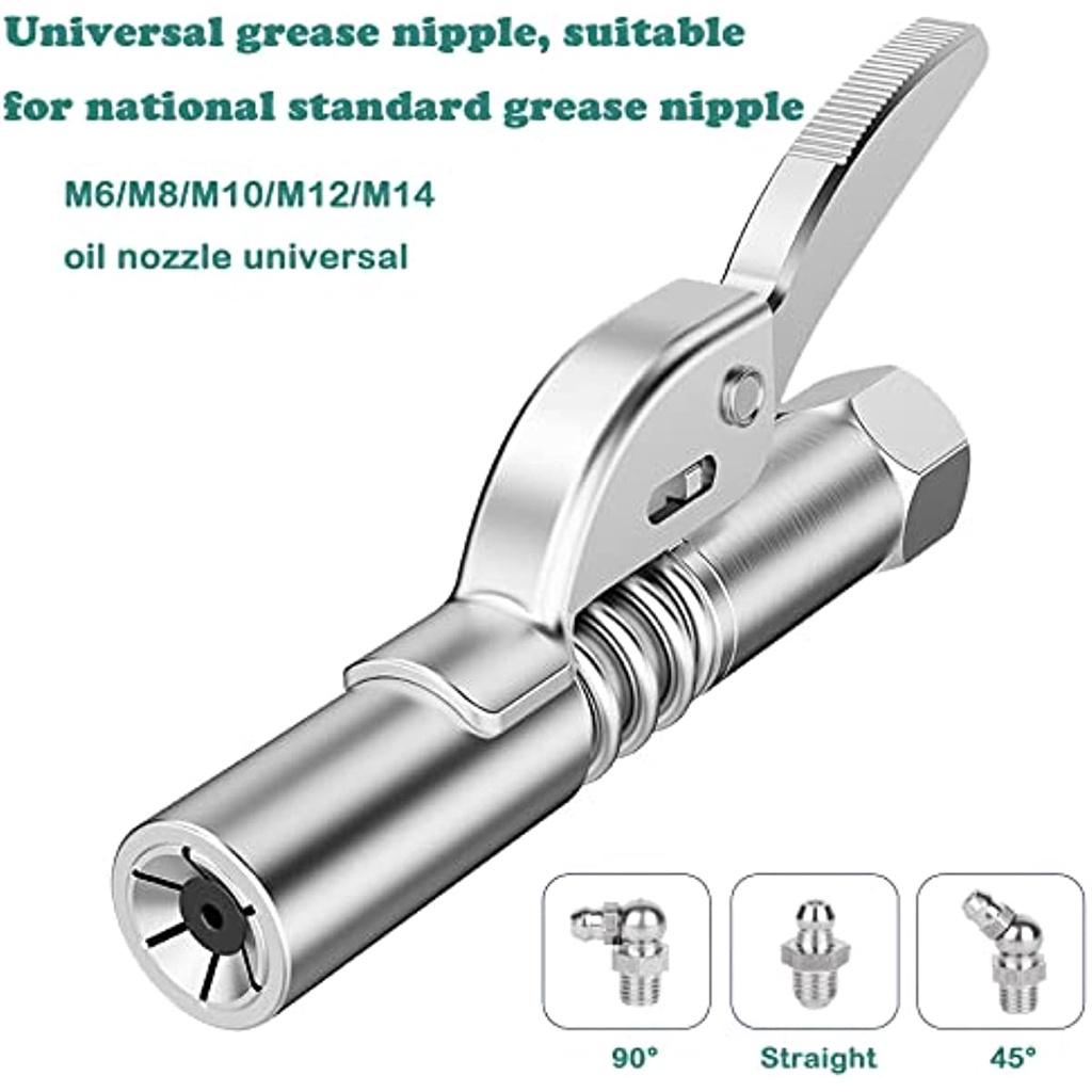 Spojka mazací pistole Rychlé zablokování a uvolnění Mazací pistole Univerzální olejová plnička 12000 PSI Spojka vysokotlaké mazací pistole 1/8" NPT Armatura mazací pistole