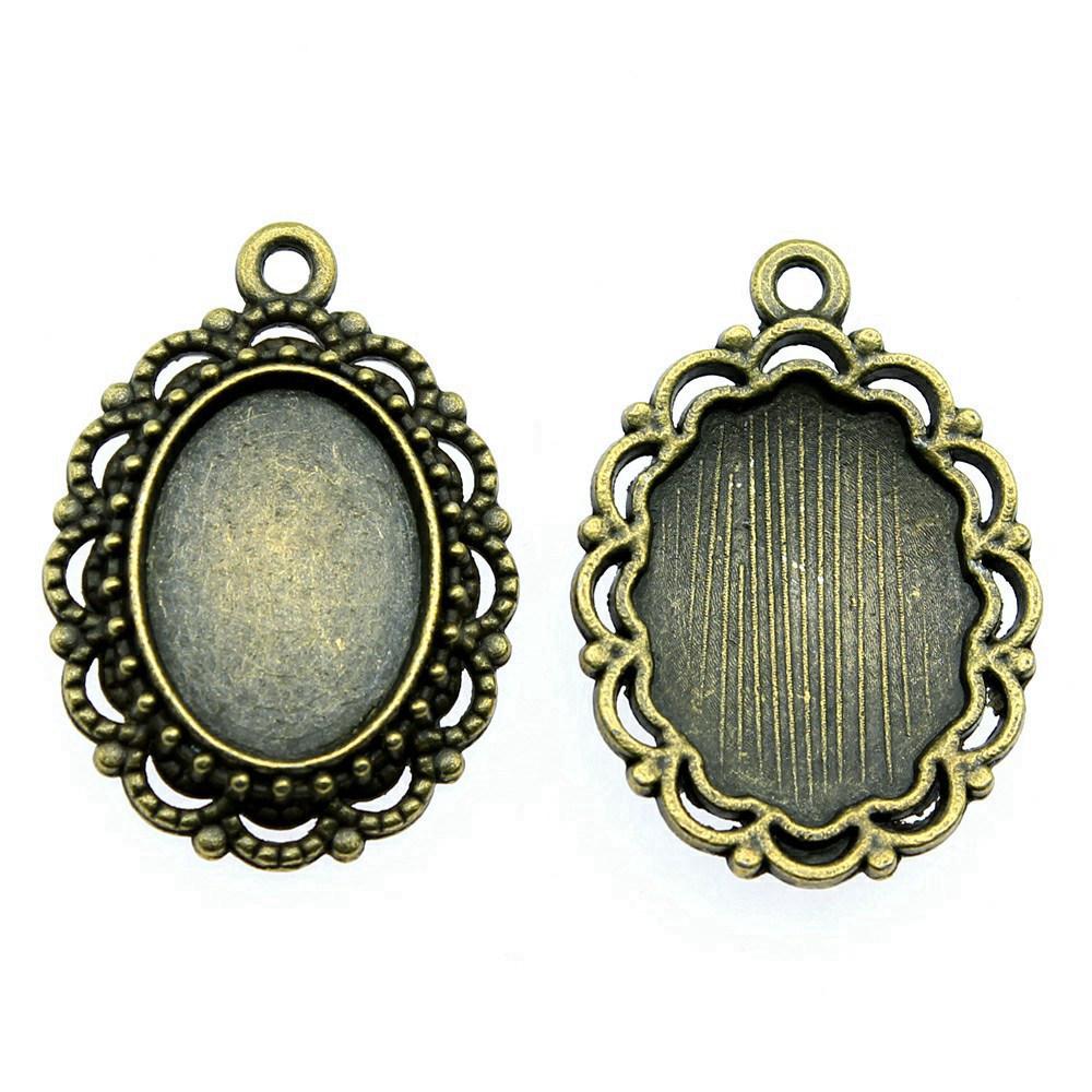 Bezel Connectors For Resin Crafts Fit Oval 13x18mm Photo Glass Dome Frames