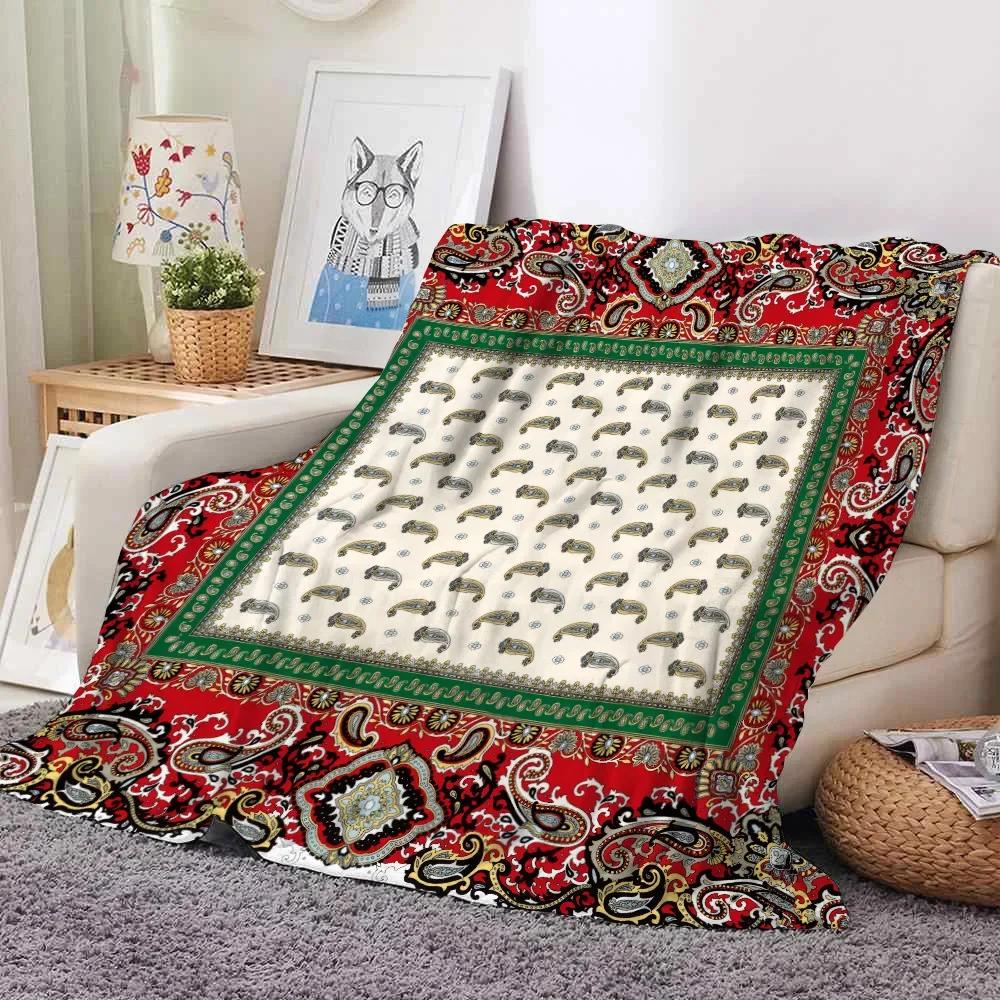 Bohemia Theme Flannel Throw Blanket Soft Warm Mystery for Bedroom Sofa Bed Decor Kids Adult Camping Gift King Queen Size Blanket