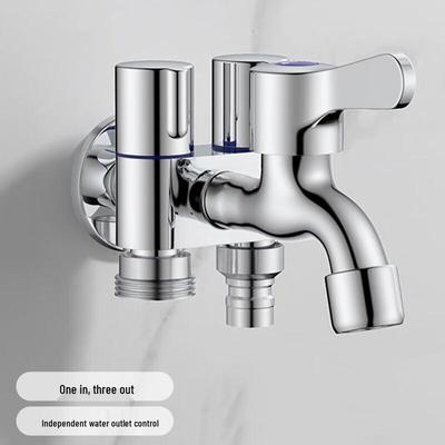 Fangzi One-in-Three-Out Stainless Steel Washing Machine Faucet