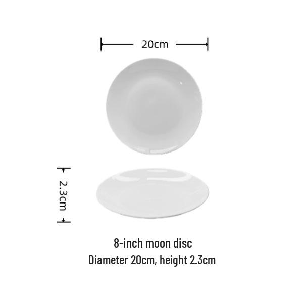 Pure White Ceramic Tableware Set - Plates & Bowls for Home or Hotel