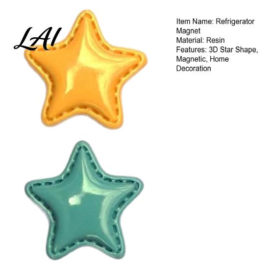 Mini Star Magnets 2Pcs 3D Refrigerator Magnet Resin Shape Fridge Decorative Magnet Magnetic Decoration for Kitchen Office Whiteboard Cabinet