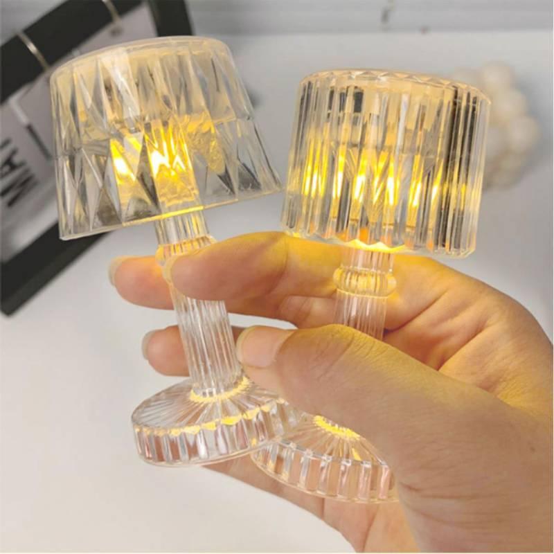 Mini Crystal Ambience Night Light Bedroom Table Lamp Decoration Ornament Props