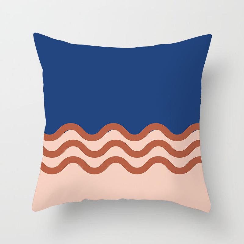 Nordic Ins Style Small Fresh Pillowcase Abstract Plant Flower Scenery Sunset Car Sofa Cushion Cushion Cover