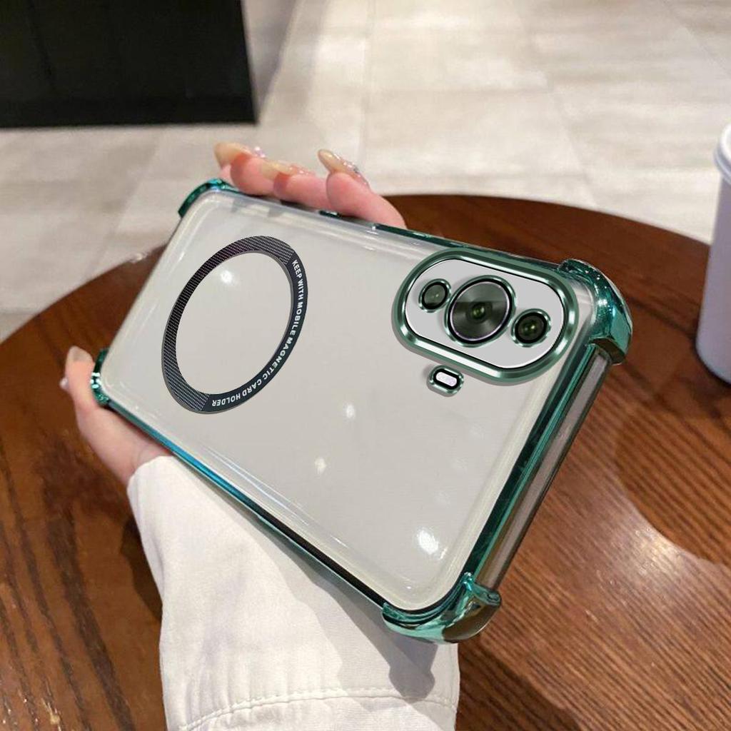 Case for HUAWEI Nova 12s,Nova 11 Pro,Nova 11 Clear Magnetic Casing Electroplated Lens Frame Phone Cover