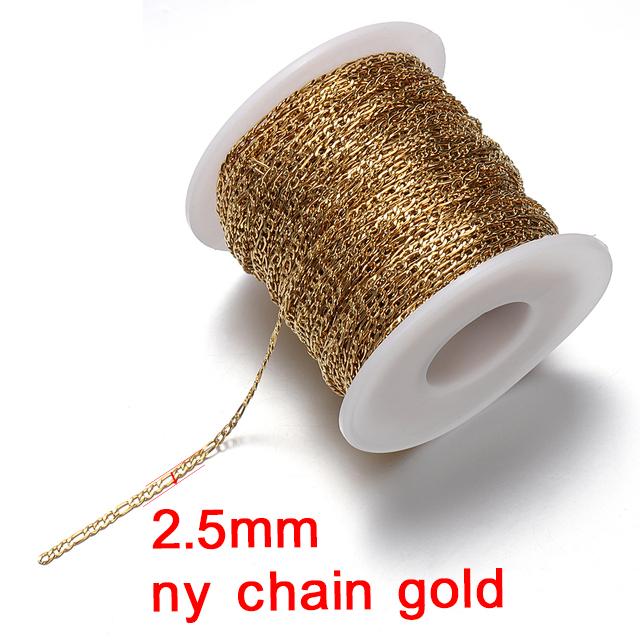2 meters Stainless Steel Rolo Bulk Chains Cable Link Chain for Neckalce Bracelet Jewelry Making DIY Accessories Wholesale