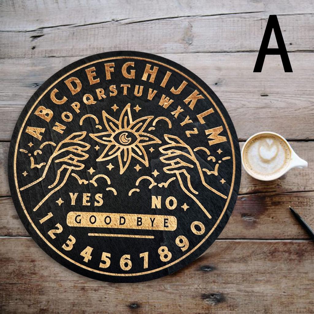 Crystal Energy Disk Witch Divination Pendulum Board Wood Carving Astrolabe Altar Pendulum Prayer Ritual Display Decor