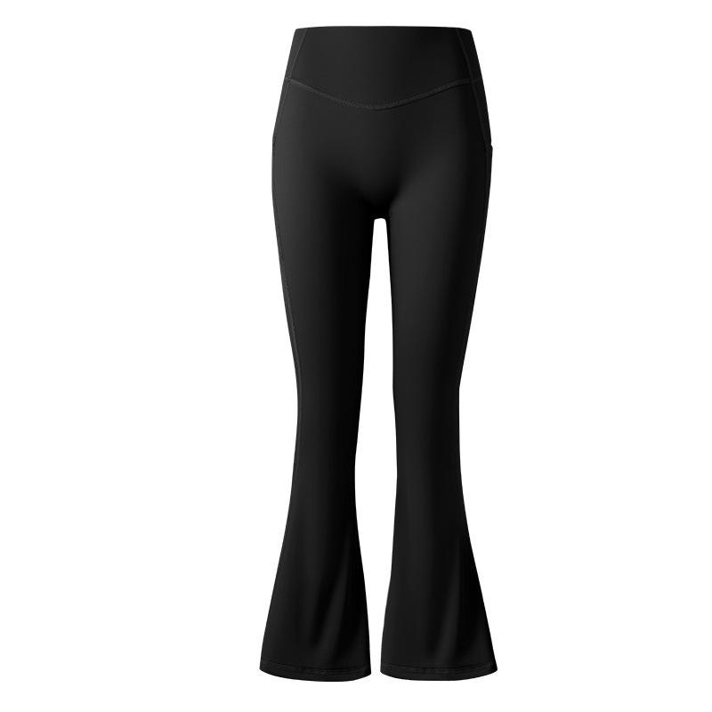 

Plus Size High Waist Flared Yoga Pants - Elastic, Slimming, Hip Lifting, Double Pocket, Show Long Legs & Perky Buttocks. S for 40-50 kg чорний