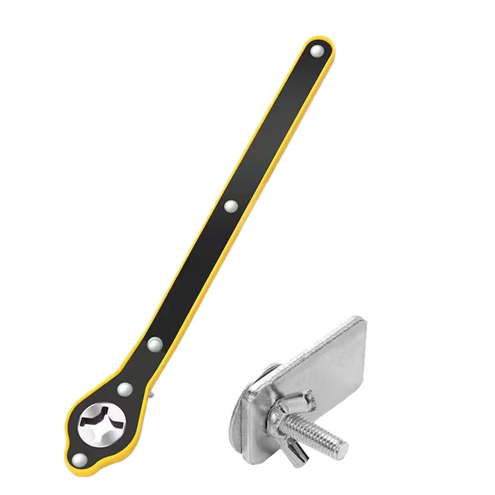 

Car mounted thick jack labor-saving curved handle wrench, hand cranked small car ratchet rocker tool for replacing spare tire