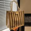 Stylish Vertical Striped Lunch Tote Bag with Handle