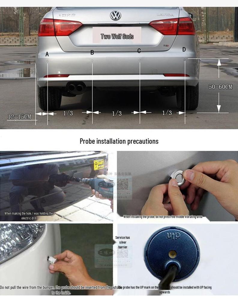 Car Voice Parking Assist System with Reversing Camera and Rear 4 Probes.
