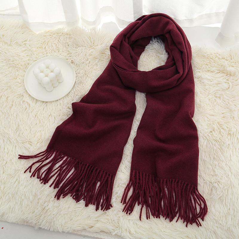 High Quality Cashmere Scarves Women  New Winter Thicken Warm Soft Pashmina Shawls Wraps Solid Female Wool Long Tassel Scarf