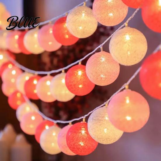 String Lights Decor Decorative Christmas Battery Powered Light Waterproof Cotton Ball 10/20/40 LEDs Wedding Halloween