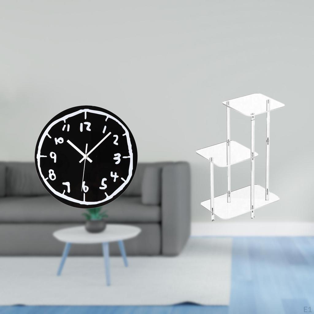 Minimalist Acrylic Wall Clock And Clear Display Stand Modern Art Ornament for Kitchen Office Bedroom