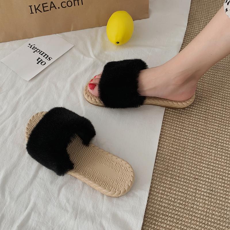 

Модные 3-стильные тапочки из норки с перекрещенными ремешками, женские уютные плоские зимние плюшевые женские туфли, бархатные пантофли 2025, вязаные пушистые шлепанцы 35-40 9