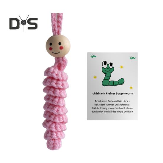 

Worry Worm Вязаная кукла Ручная работа Вязание крючком Красочная пряжа Червь Игрушка Рюкзак Автомобиль Зеркало заднего вида Подвесное украшение в виде гусеницы Орнамент Подвеска 1pc розовый