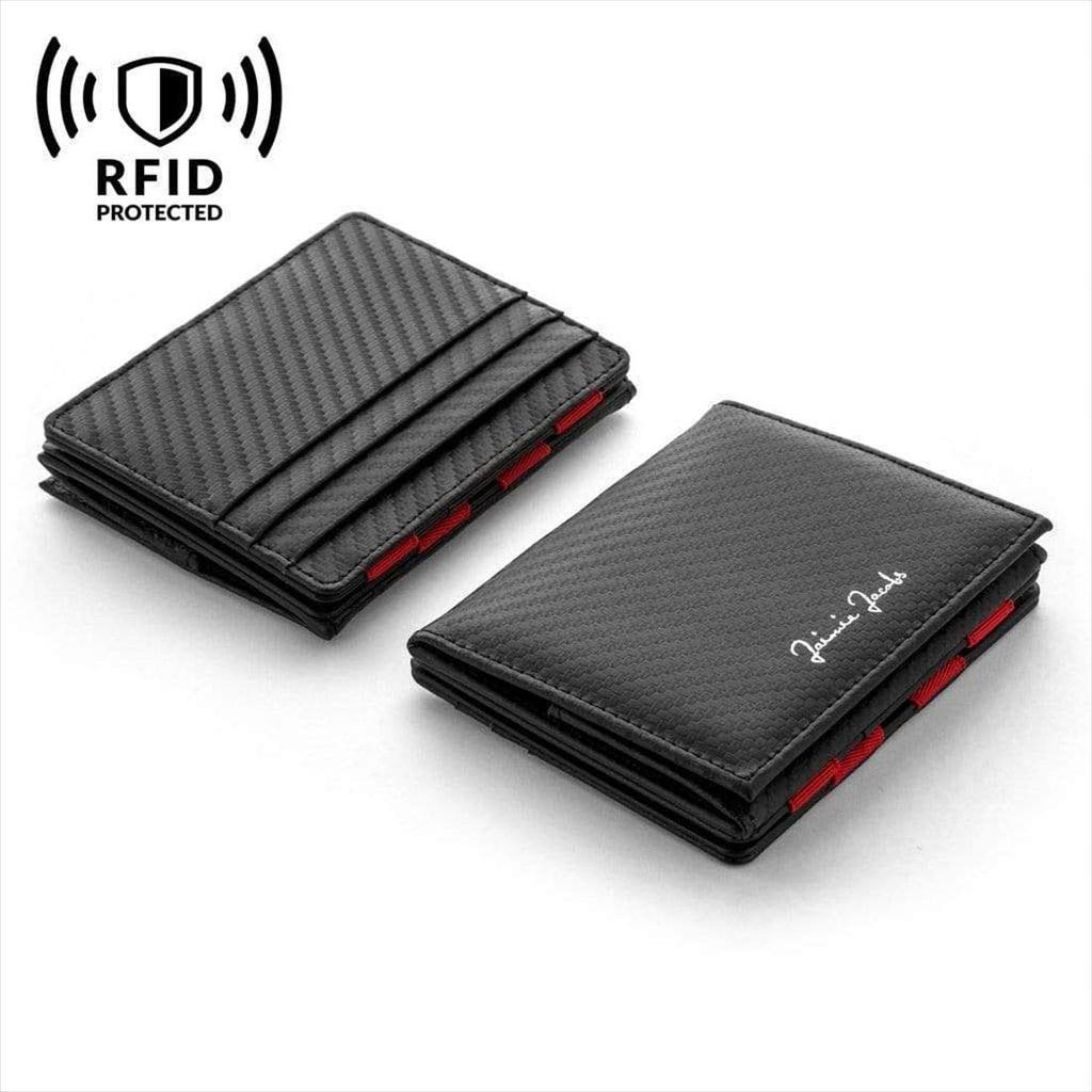 Jaimie Jacobs FLAP BOY Compact Wallet [Official Import] (Exclusive Japan Distribution) (Carbon & Red)