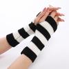 Knitted Striped Winter Gloves Wrist Gloves for Costume Party Winter Arm Warmer for Cosplay Photography Props