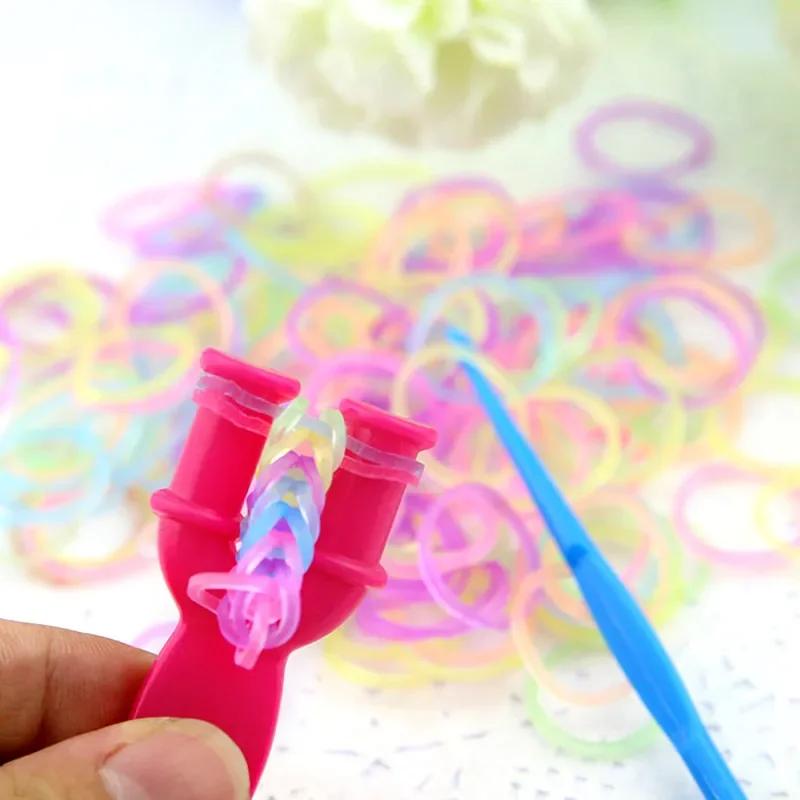 600pcs DIY Toys Rubber Bands Loom Set Kid DIY Bracelet Silicone Rubber Bands Elastic Weave Loom Bands Toy for Kids Goods