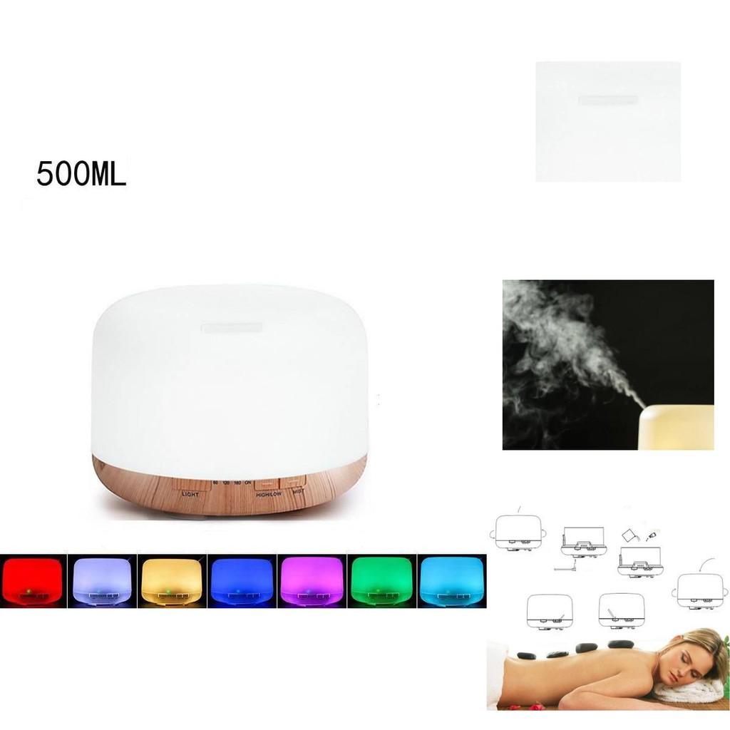 Ultra Quiet 500ml Ultrasonic Aroma Diffuser With Bluetooth Remote Control And Colorful Led Light For Home And Bedroom Use